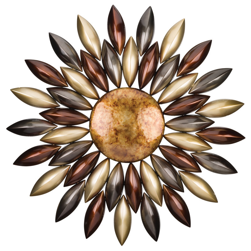 34 Inch Sun Metal Outdoor Wall Decor with Multi Color Weather Resistant Finish for Indoor and Outdoor Home Accent - Sunset