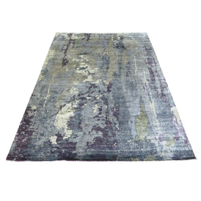 Tapis oriental tibétain moderne en soie noué à la main 9 pi x 12 pi 1 po avec soie A87242C6CFA741A990FEFA8D2817EC55