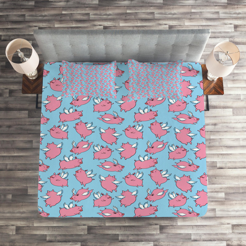 Vibrant Polyester Coverlet, King Bedspread + 2 Shams