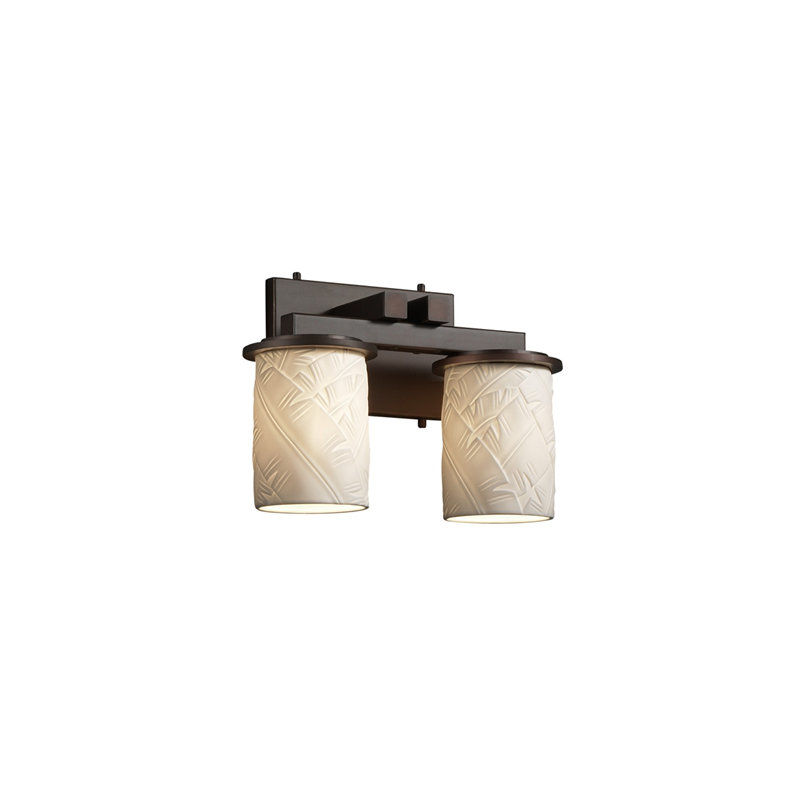 Éclairage pour meuble-lavabo 2 lumières droit Katya, Feuille de bananier, Noir mat