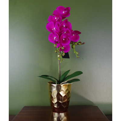 Artificial Faux Floral in Plastic Pot