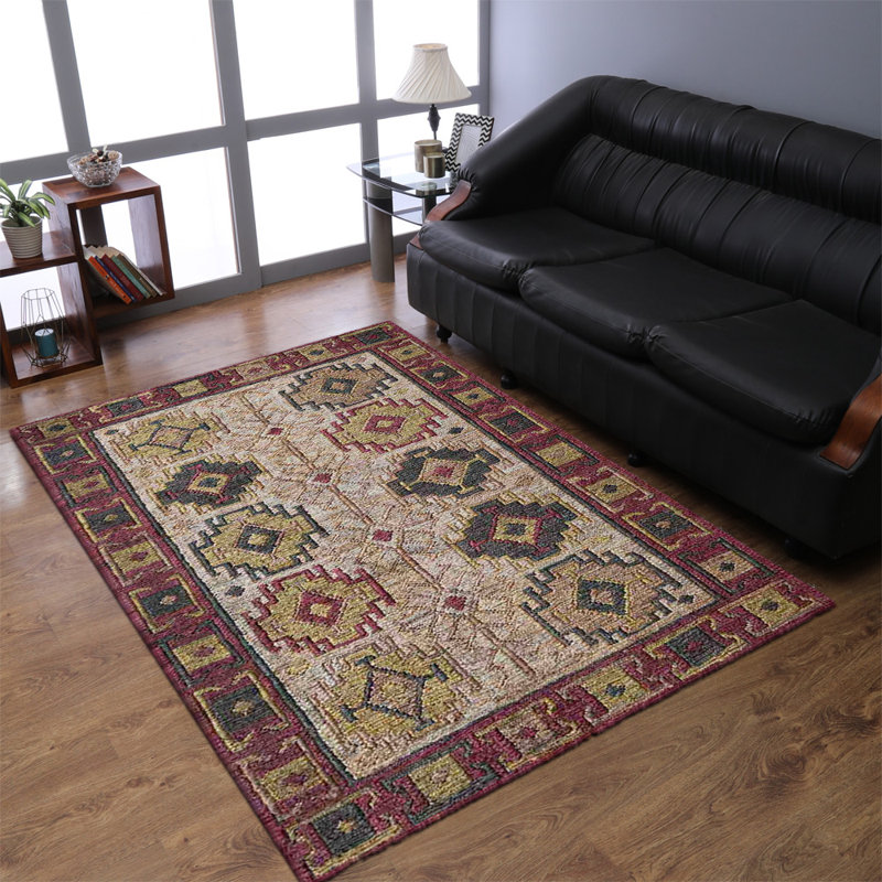Manns Hand Knotted Sumak Jute Eco-Friendly Solid Area Rugs - Rectangle, Beige Red Color, Oriental Design, High Pile, Natural Fiber, Outdoor Indoor Handmade Area Rugs for Living Room, Bed Room