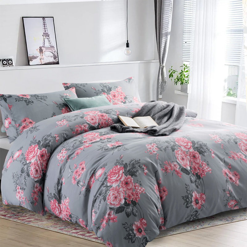 Microfiber 250TC Modern Duvet Cover Set With Pillow Cases, Kingsize Duvet Cover Set + 2 Standard Pillowcases