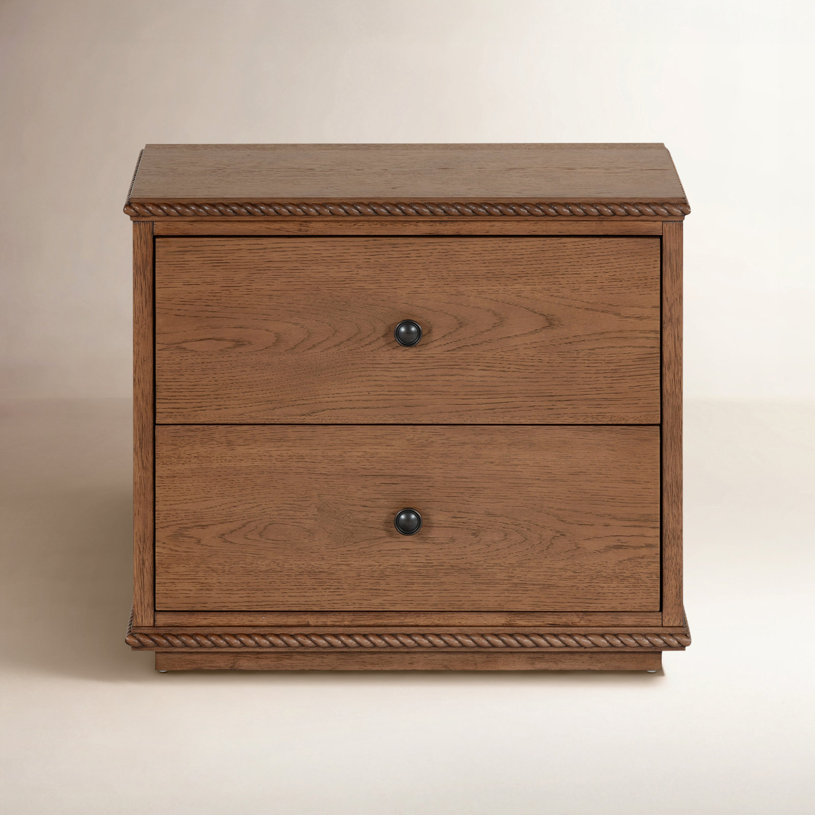 Octavian Rope Detail Nightstand, Walnut