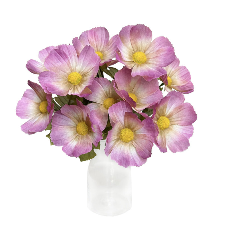 4 pieces of 6 branches chamomile, 12.2" long stem artificial flower bouquet, table center decoration, suitable for weddings, families, parties,Pink