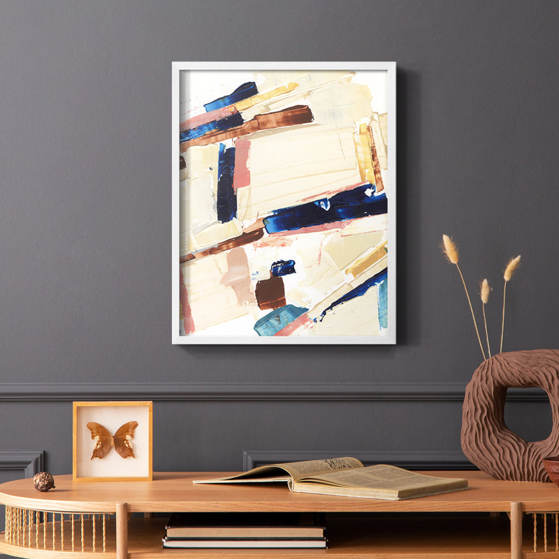 «Pivot Point I», reproduction encadrée - bois massif, Cadre simple blanc, H 14 po x l 11 po