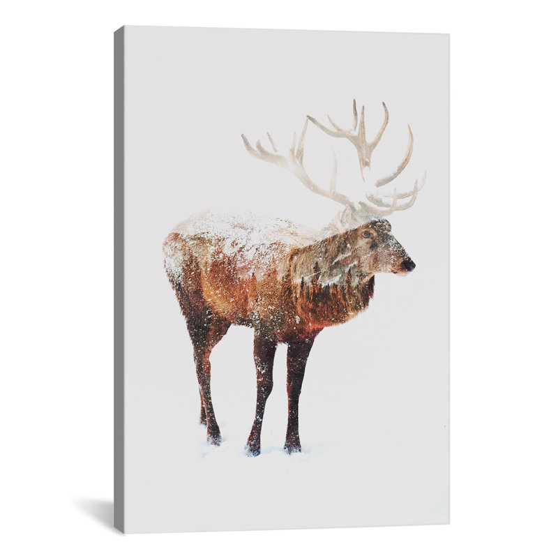 « cerf v », impression, Toile, H 40 po x l 26 po x P 1,5 po