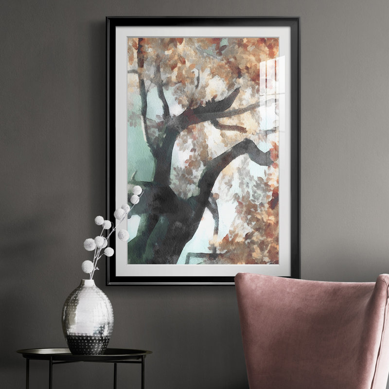 Arbre d'automne I - reproduction de cadre photo, Cadre noir, H 24,5 po x l 18,5 po x P 1 po