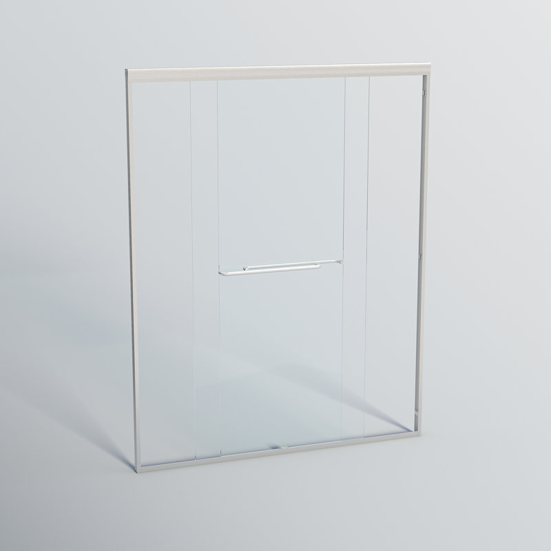 Double porte de douche coulissante, Nickel