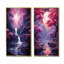 Surréalisme prune cosmique Cascade - ensemble de salon mural surréalisme sur 2-945132096-945132478