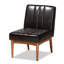 Ensemble de coin-repas 5 pièces Hilley en similicuir brun et bois au fini noyer, H 31,5 po x l 22 po x P 27 po-1584894629