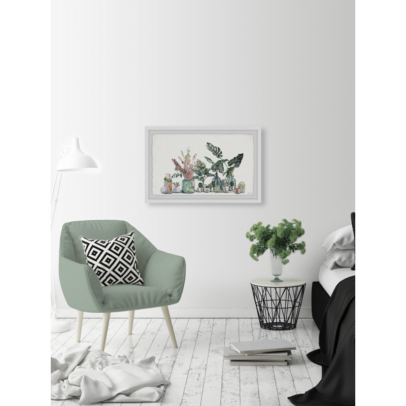 Bottle Garden And Pots - Single Picture Frame Painting, 41 cm H x 61 cm W