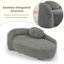 Méridienne moderne à compression ovale avec dossier et accoudoirs intégrés, chaise longue rembourrée et rembourrée Bouclé-1753744758