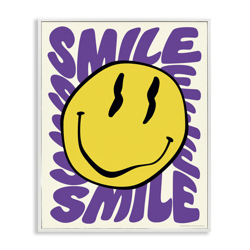 «Groovy Smile», estampe numérique par Reinders, Estampe numérique encadrée blanc bord de mer, H 20 po x l 16 po