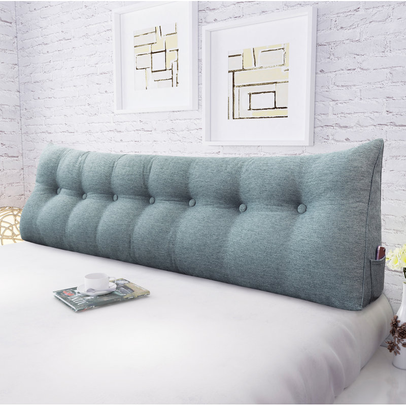 180cm Wedge Bed Backrest, 50cm H x 200cm W x 20cm D, Grey