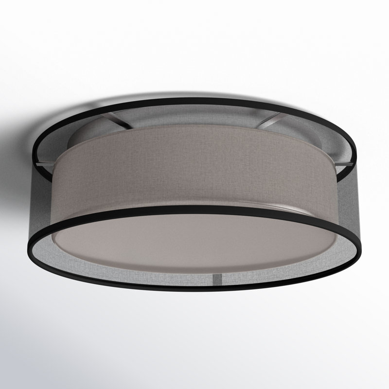 Jessalyn LED Flush Mount, 5.5" H x 16" W x 16" D, Black Organza