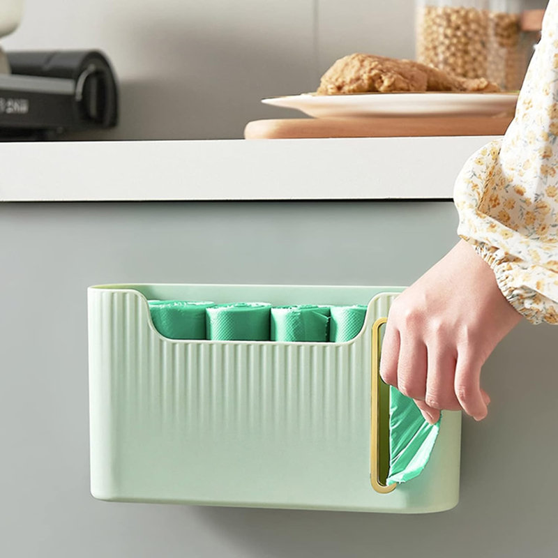 Distributeur de sacs poubelle mural pour cuisine - vert