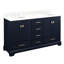 Quen 60" Freestanding Double Basin Vanity Set with Cabinet, Vanity Top, and Oval Undermount Sinks-584204831-584326311-584326314