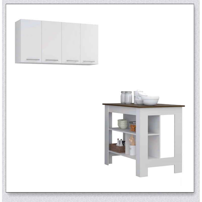 Ensemble de cuisine à 5 tablettes et 4 portes avec surface antibactérienne Burlingame, idéal pour les petites et les grandes familles