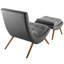 Ensemble de chaise longue et repose-pieds en velours Ramp-212125861