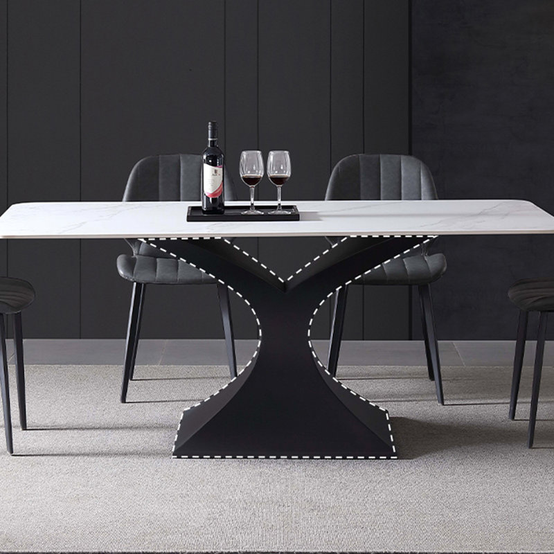 Light luxury minimalist dining table, 29.53"H x 62.99"L x 35.43"W