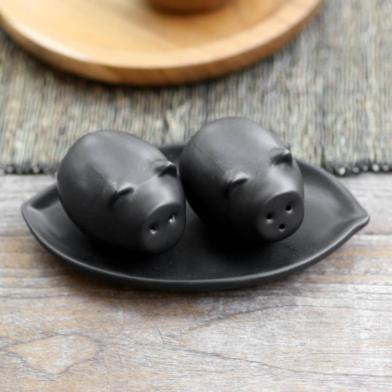 Ensemble salière et poivrière Kalup Portly, Noir