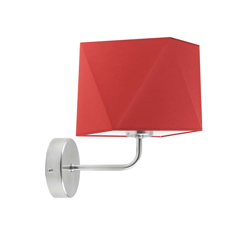 Ayak Armed Sconce, Brushed Steel, Red