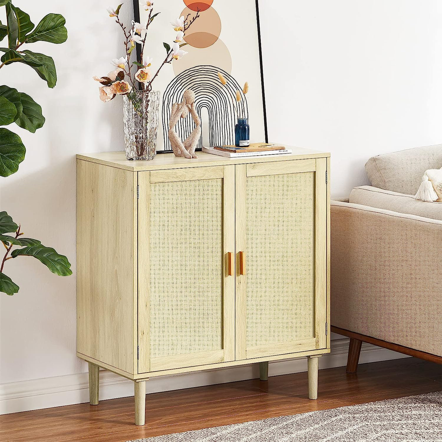 Latitude Run® 2 Pcs Accent Storage Cabinets With Rattan Doors - Wayfair ...