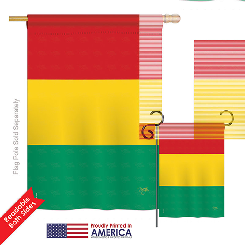 Drapeau de polyester vertical décoratif à 2 côtés guinée of the world