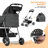 Folding Pet Stroller, Foldable Dog Jogger Stroller with Detachable Carrier, Basket and Cup Holder-108993574