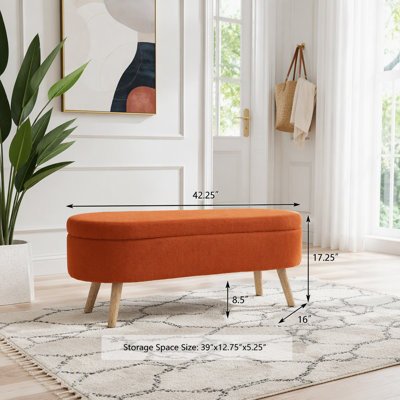 Banc de rangement avec repose-pieds ovale Luxury
