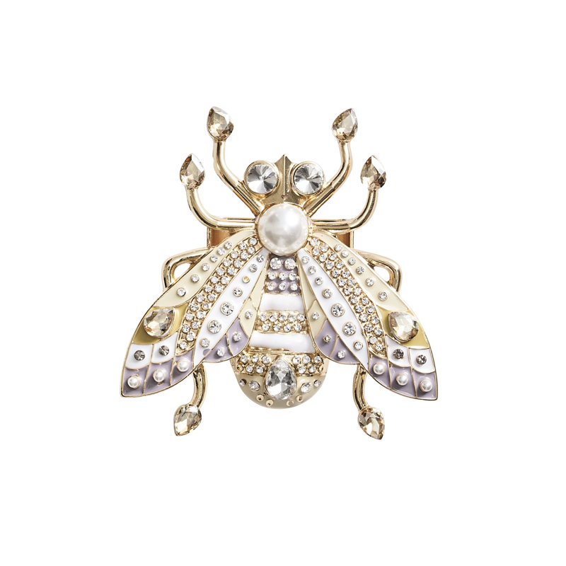 Glam Fly Napkin Ring, Ivory/Gold/Silver