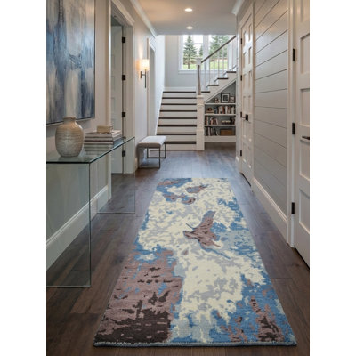 Tapis d'intérieur multicolore en laine noué à la main