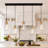 5-Light Dimmable Linear Kitchen Island Pendant With Teardrop Glass Shade