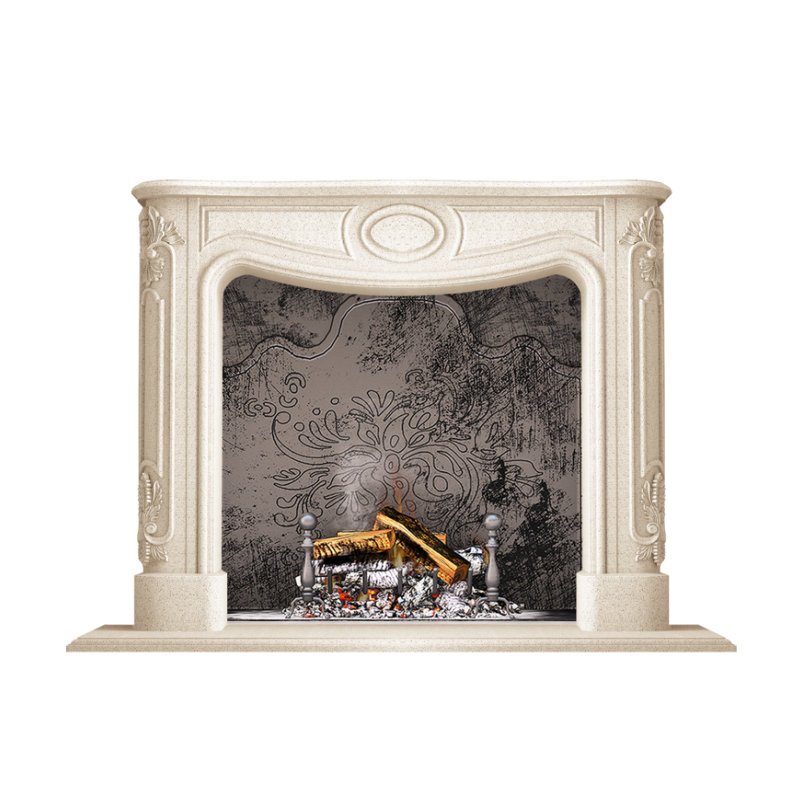 Florence Fireplace Surround, Beige Acid Wash