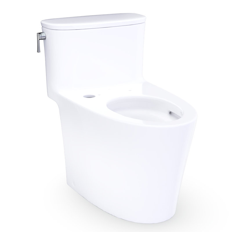 TOTO Aurora One-Piece Elongated 1.28 GPF WASHLET+ and Auto Flush Ready Universal Height Toilet with CEFIONTECT, Cotton White - CST686CEFGAT40#01