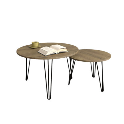Ensemble de 2 tables basses gigognes rondes 27,56 po