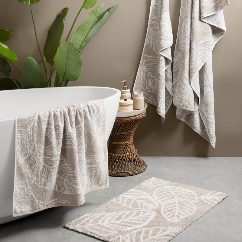 Matteo Cotton Non-Slip Bath Mat, Natural