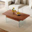Table basse à plateau relevable avec pieds en verre robuste-143558124