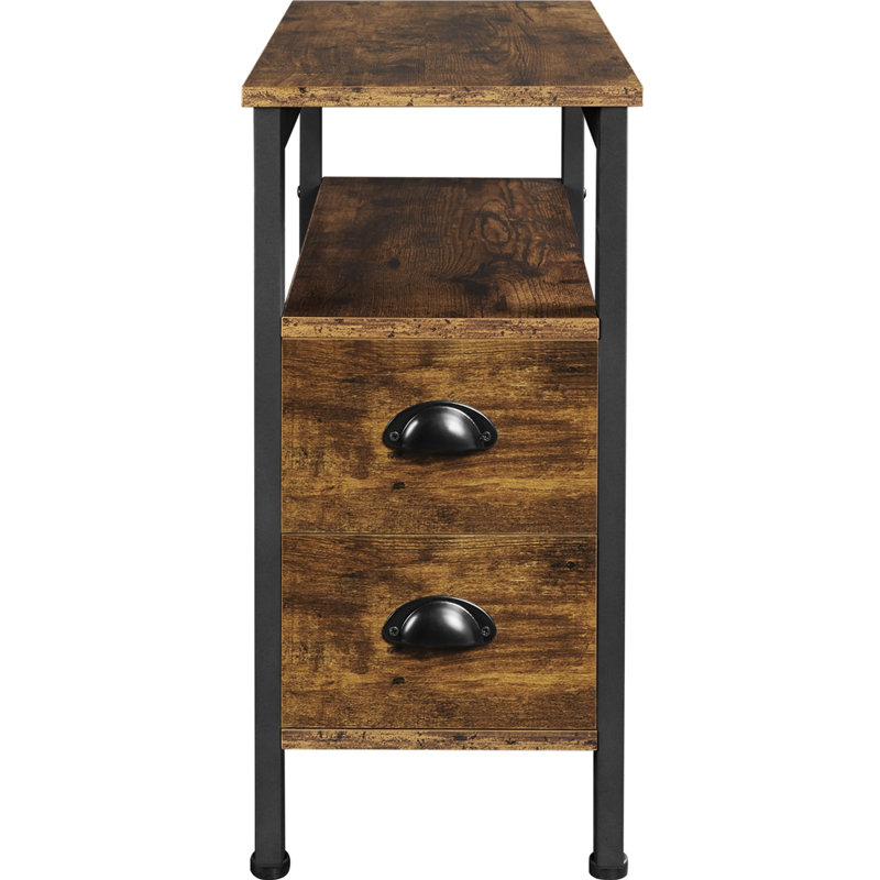 End Table, Rustic Brown/Black