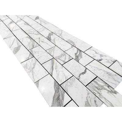 Calacatta Statuario 12x24” Marble Tile (Honed)