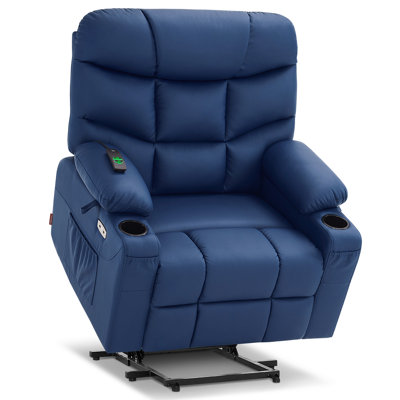 Latise Wide Power Recliner Lift Chair with Extended Footrest, Faux Leather