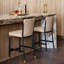 Tabouret de comptoir rembourré en fer Blondell-692600155