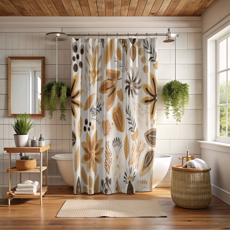 Rideau de douche Boho Calm - Premium, H 74 po x l 71 po