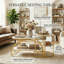 Oval & Round Nesting Coffee Tables (80+52Cm), High-Low Marble Effect Duo With 4-Tier Storage-334436569