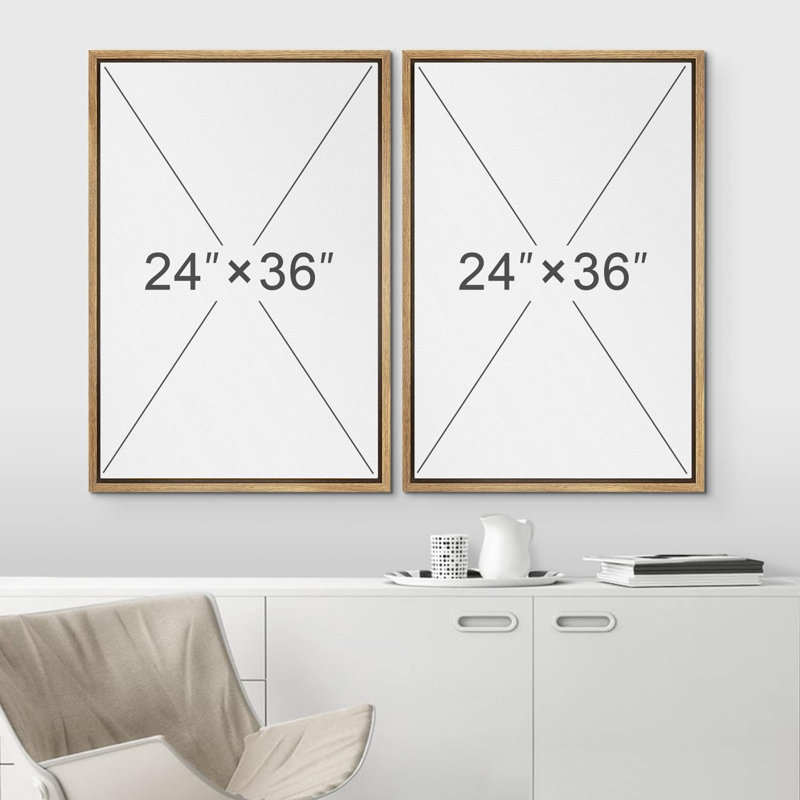 Geometric Line Minimalist Blue And Gray Rectangle And Line Abstract Shapes Modern Chic On Canvas 2 Pieces Print