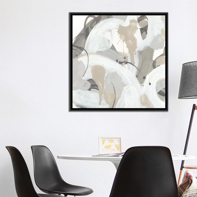« oscillant ii », reproduction sur toile, H 37 po x l 37 po x P 1,5 po, Toile avec cadre noir, Pas de tapis