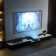 Demarre Modern TV Stand for Projector, Faux Marble Media Console with Drawers, Pre-assembly