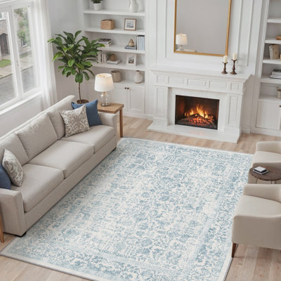 Kitty Arnedo Machine Washable Vintage Area Rug With Non-Slip Backing