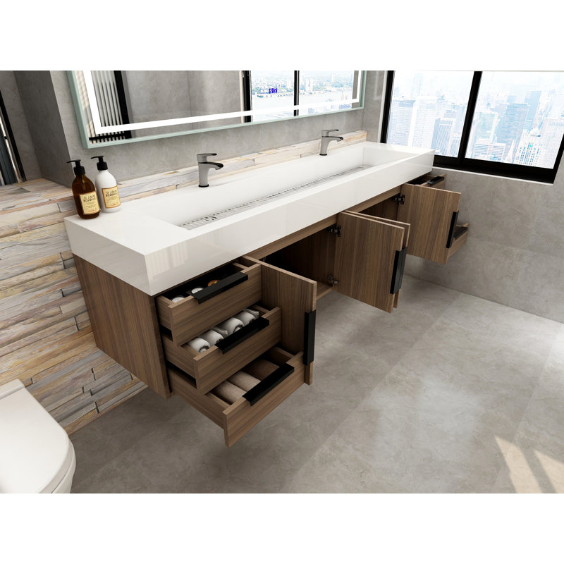 Ensemble de meuble-lavabo simple 84 po 84 po, Bois